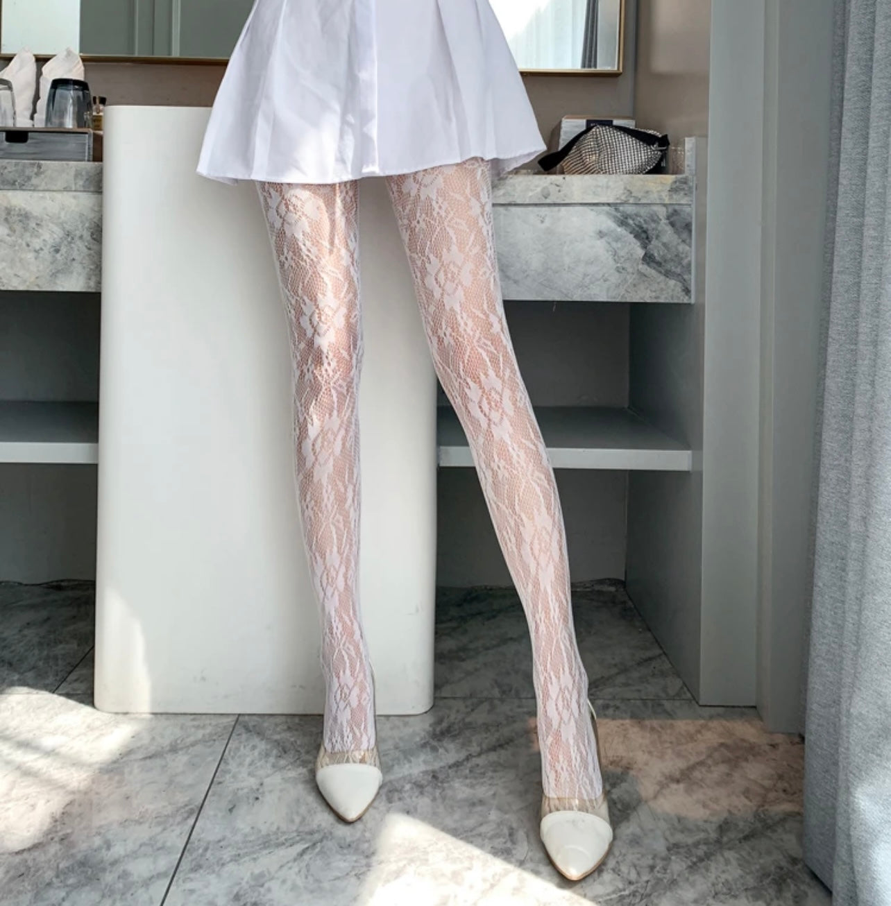 pantyhose white